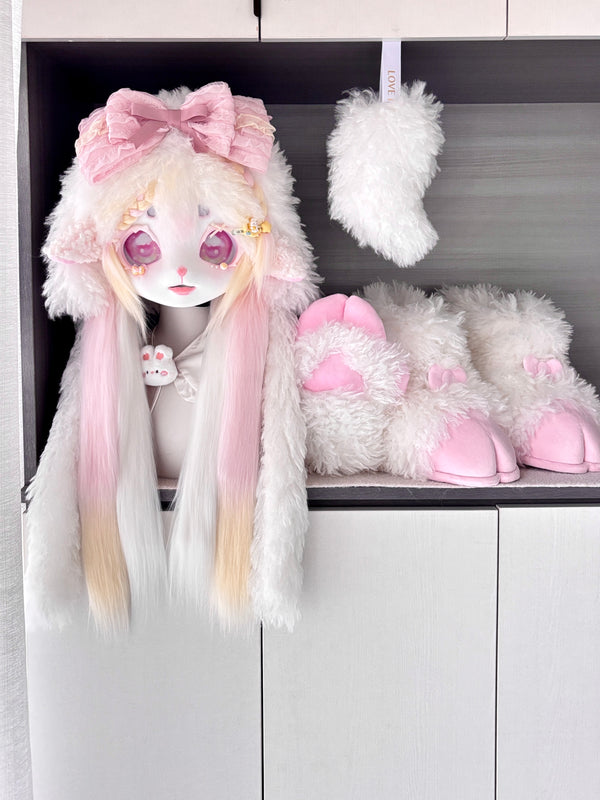 Pink Lamb Kig Full-Set Fursuits (Gift Handpaws+Feetpaws+Tail)