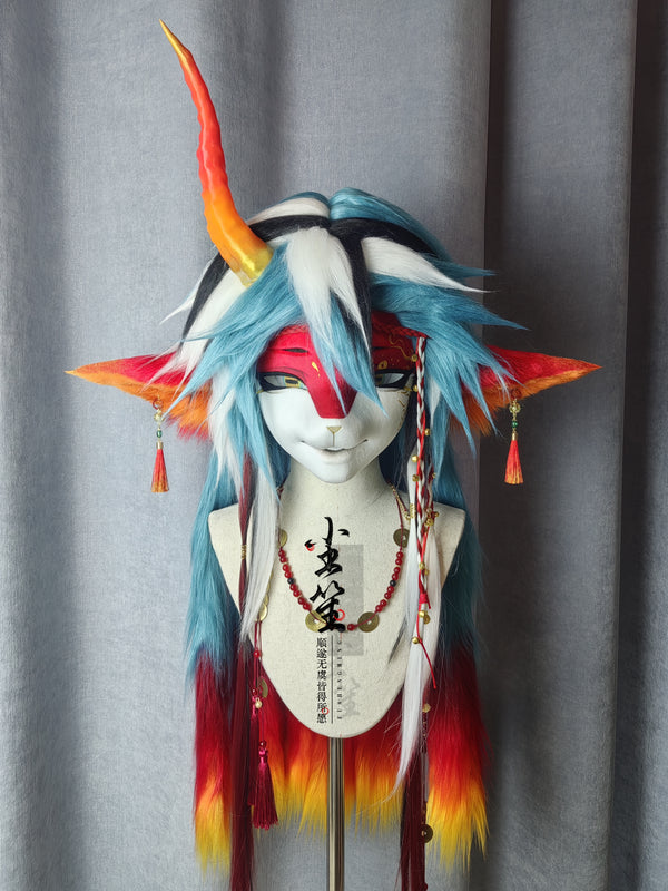One-horned Fox Kig Head Fursuit
