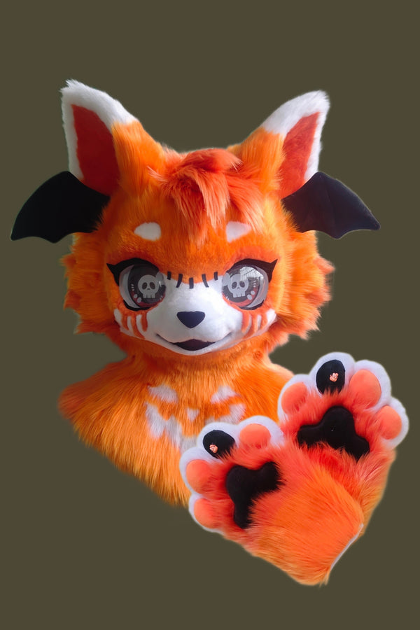 Orange Bat Kemono Head Fursuit (Gift Handpaws)