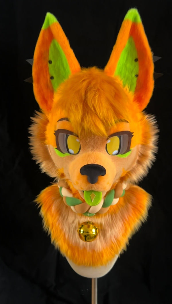 Orange Wolf Toony Head Fursuit