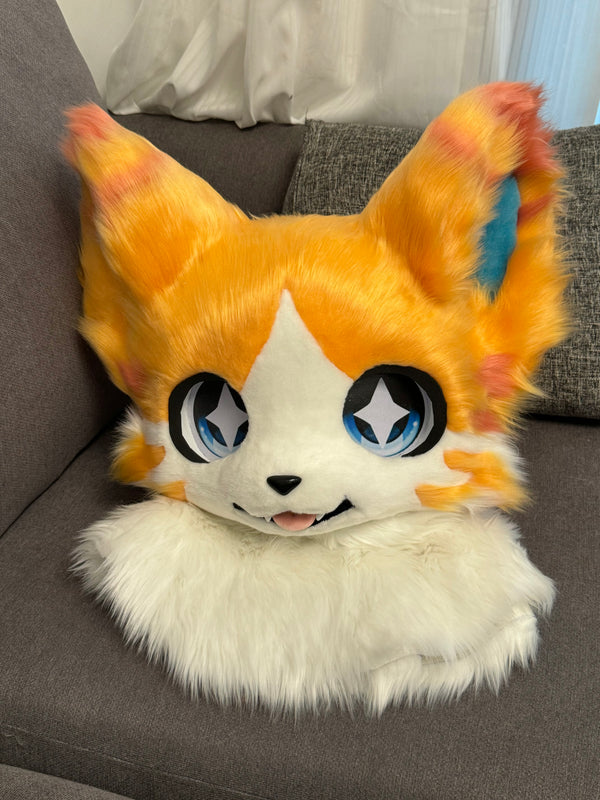 Orange Kitten Kemono Head Fursuit