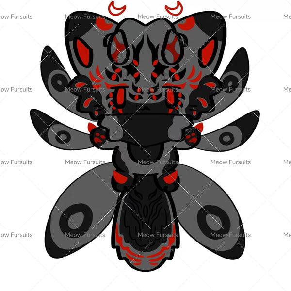 [Pre-sale adoption] - Black Red Devil Kemono Fursuit Head