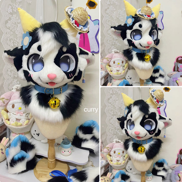 Farmer Cow Kemono Head Fursuits (Gift Handpaws+Tail)
