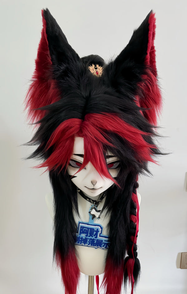 Black Red Fox Kig Head Fursuit