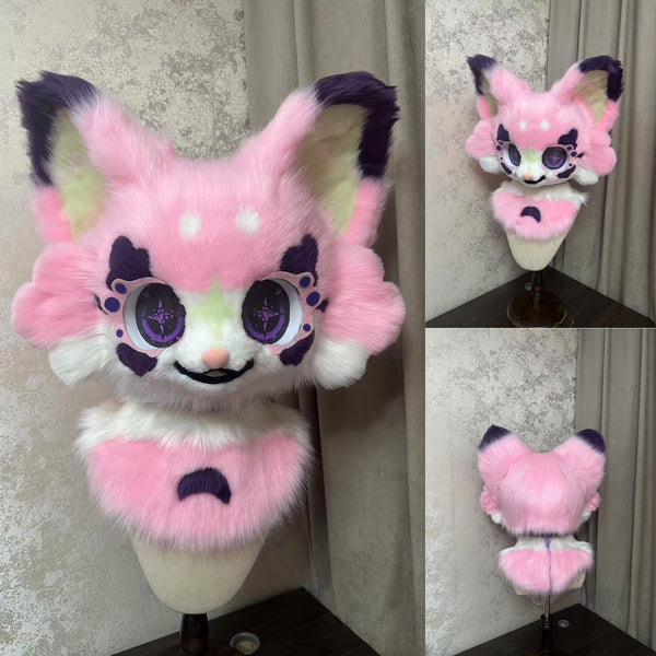 Pink Kitten Kemono Head Fursuit