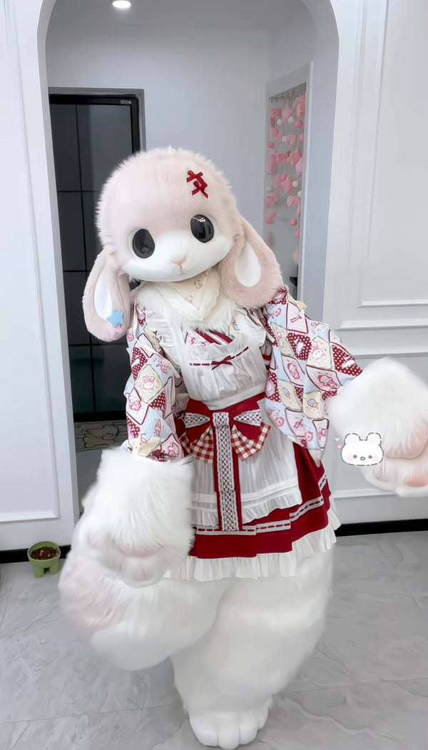 Pink Bunny Kemono Head Fursuit