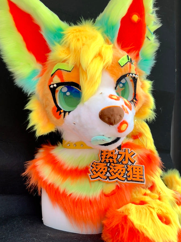Fluorescent Spots Puppy Toony Head Fursuit (Gift Handpaws+Tail)