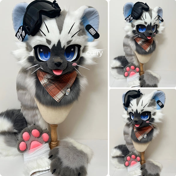 Skiers Tiger Kemono Head Fursuit (Gift Handpaws+Tail)