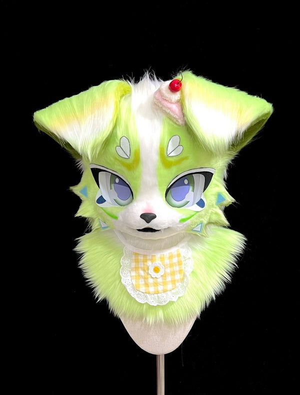 Grass Cake Puppy Kig Head Fursuit