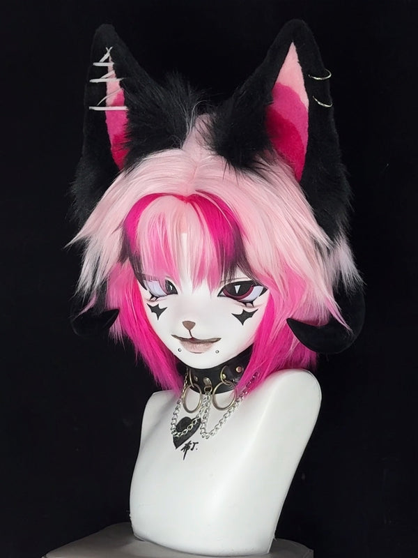 Pink Fox Kig Head Fursuit