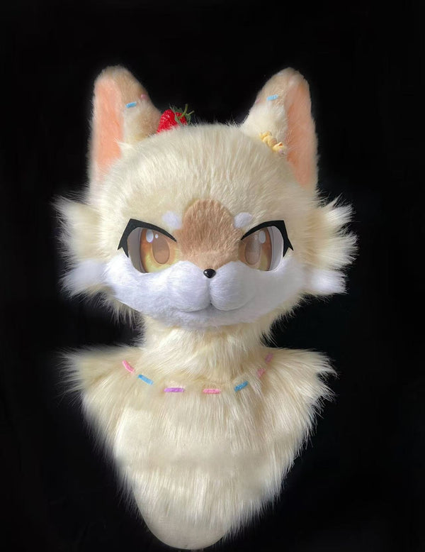 White Chocolate Puppy Kemono Head Fursuit
