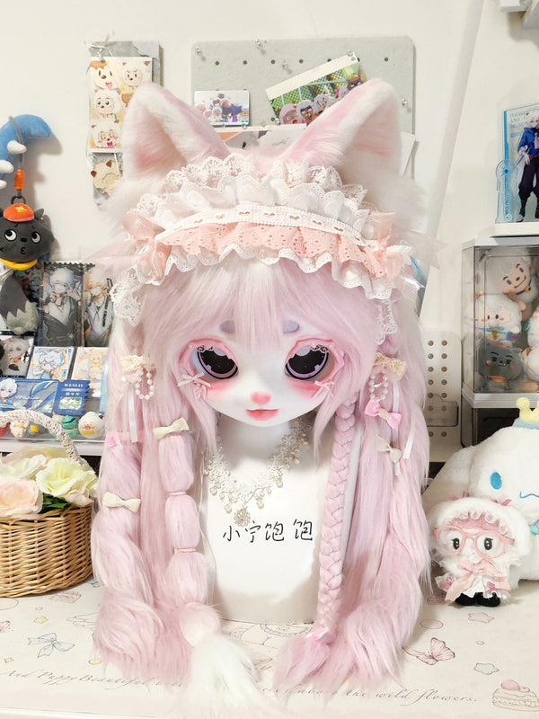 Pink Kitten Kig Head Fursuits