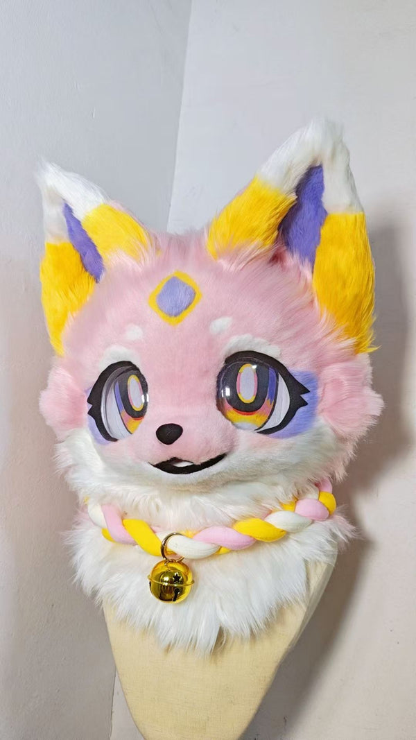Pink Wolf Kemono Head Fursuit