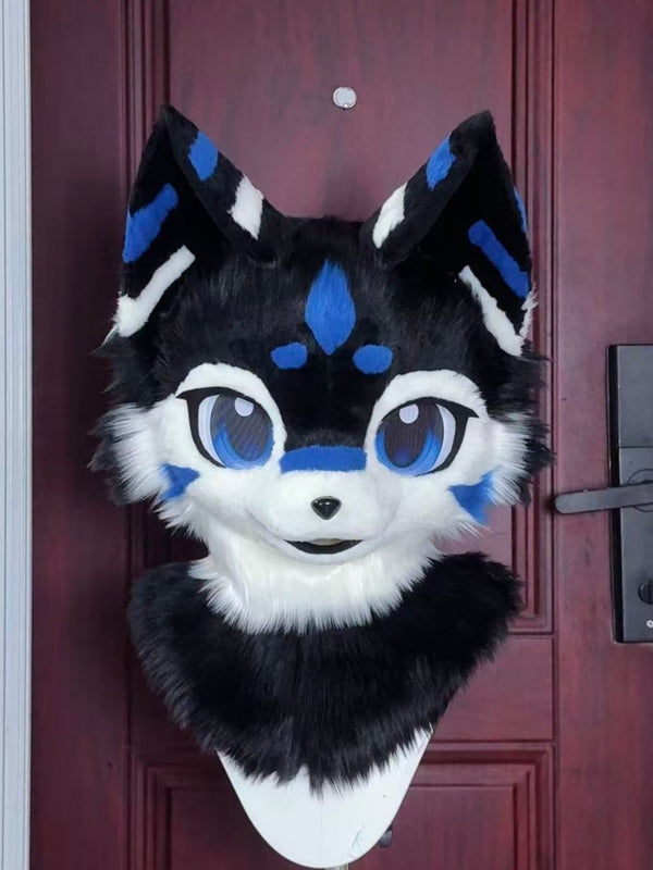 Black Blue Dragon Kemono Head Fursuit