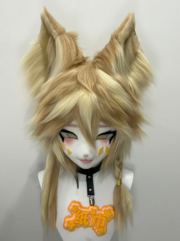 Gold Fox Kig Head Fursuit