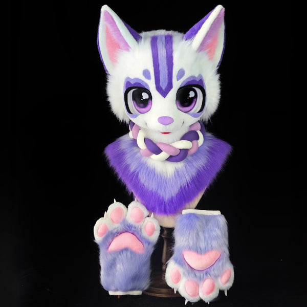 Purple Fox Kemono Head Fursuit (Gift Handpaws)