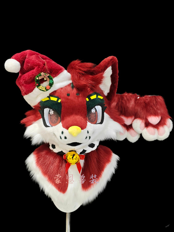 Christmas Puppy Kemono Head Fursuit (Gift Handpaws)