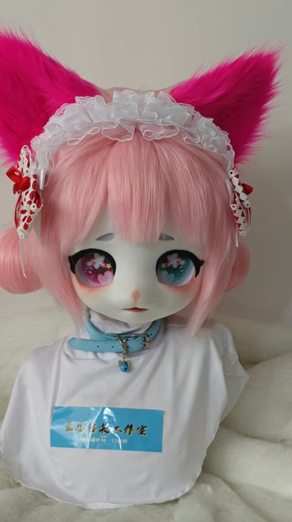 Pink Kitten Kig Head Fursuit