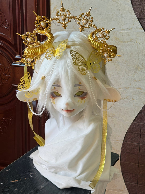 Golden God Lamb Kig Head Fursuit