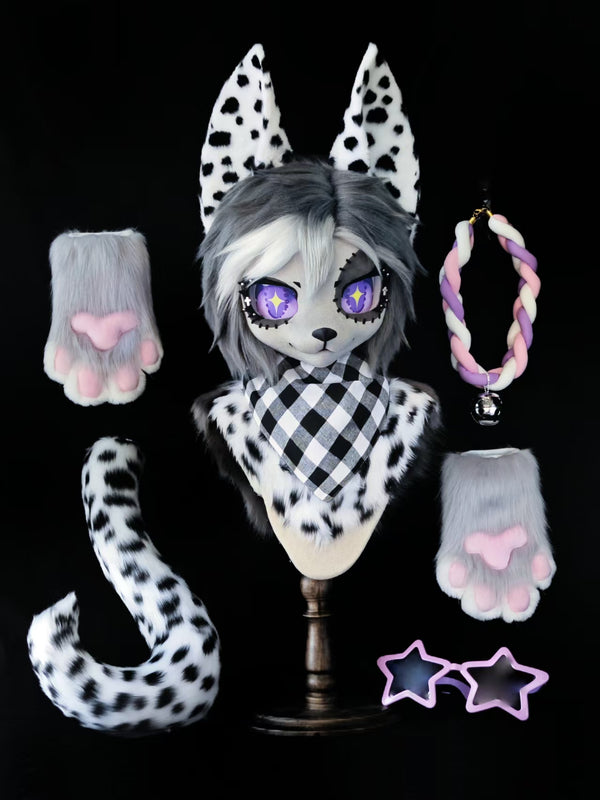 Zombie Doll Fox Kemono Head Fursuit (Gift Handpaws+Tail)