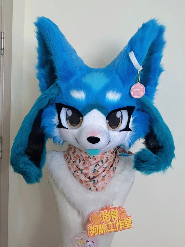 Blue Bunny Puppy Kemono Head Fursuit (Gift Handpaws)