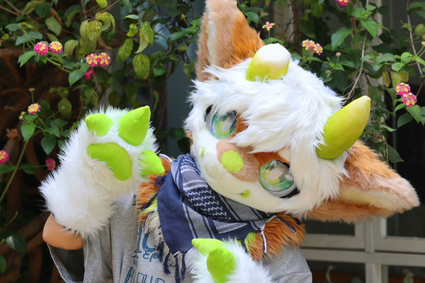 Broken Angle Dragon Kemono Head Fursuit (Gift Handpaws)