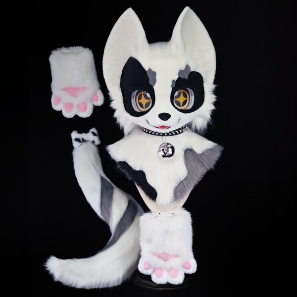 Ghost Puppy Kemono Head Fursuit (Gift Handpaws+Tail)