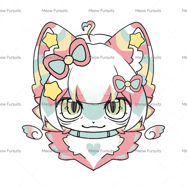 [Pre-sale adoption] - Angel Kitten Kemono Fursuit Head