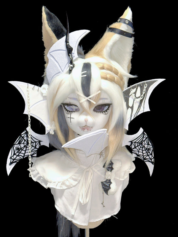 White Bat Kig Head Fursuit