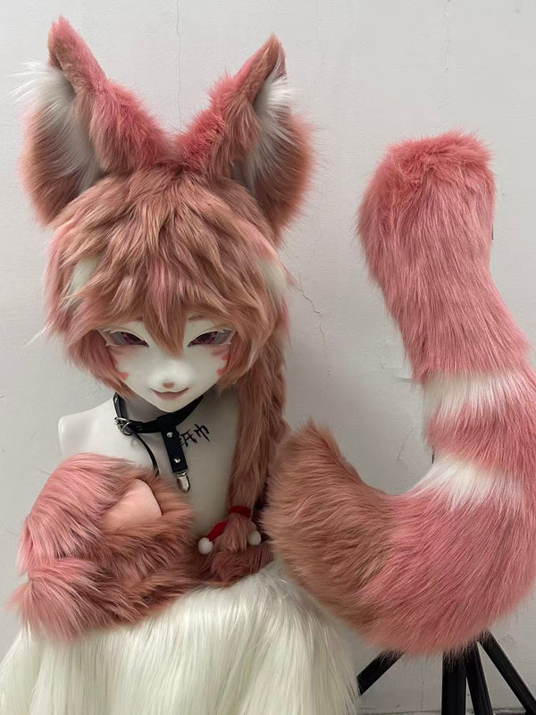 Coral Fox Kig Head Fursuit (Gift Handpaws+Tail)