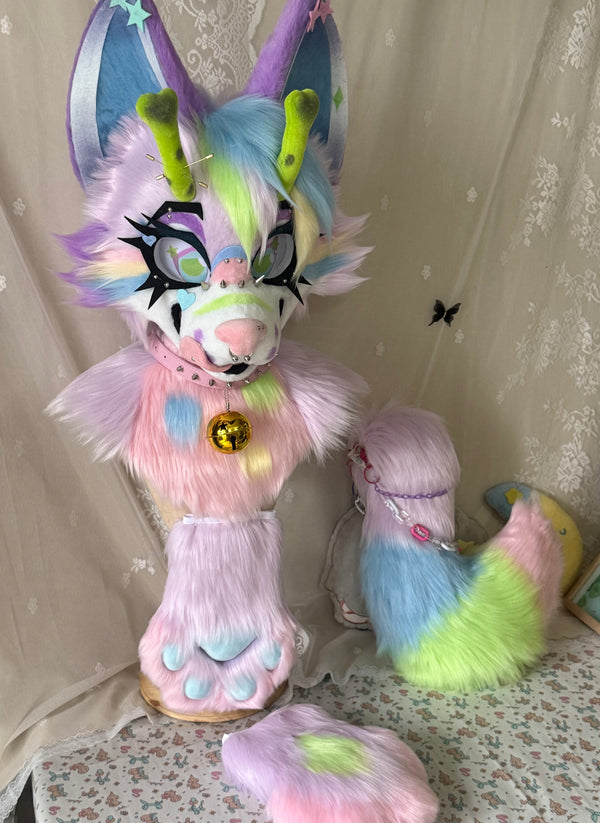Alien Kitten Toony Head Fursuit (Gift Handpaws+Tail)