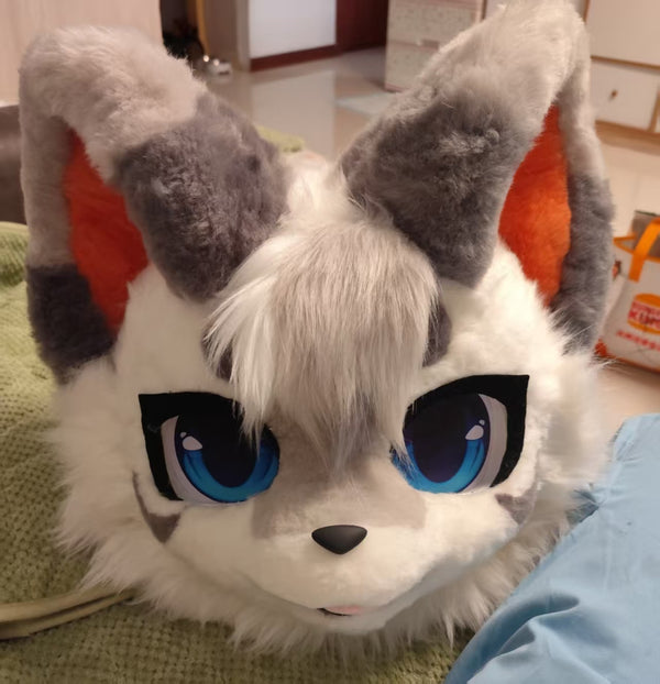 Gray Puppy Kemono Head Fursuit