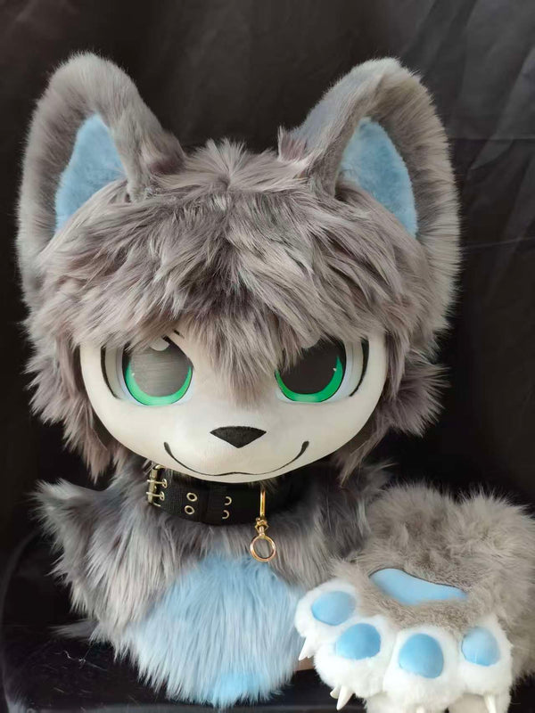 Grey Puppy Kemono Kemono Head Fursuit