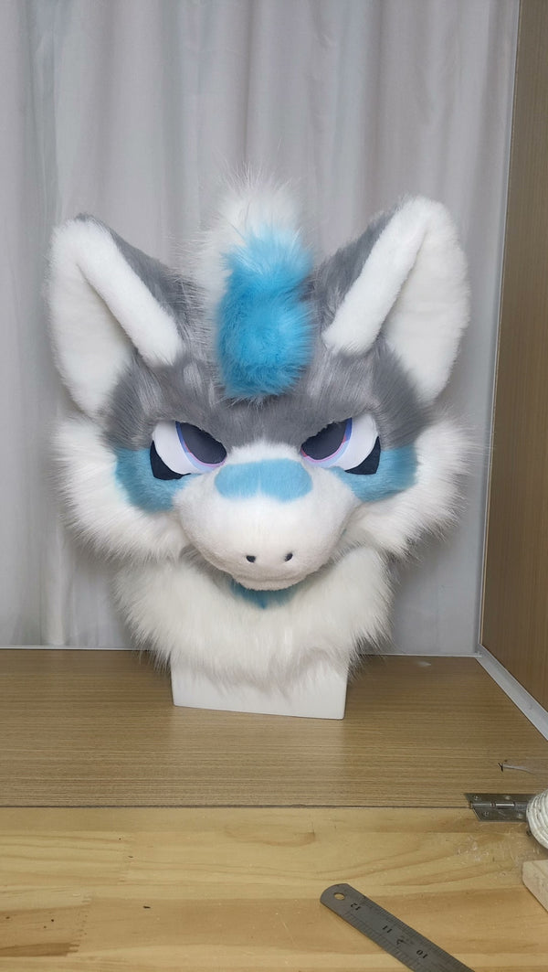 Blue White Dragon Kemono Head Fursuit