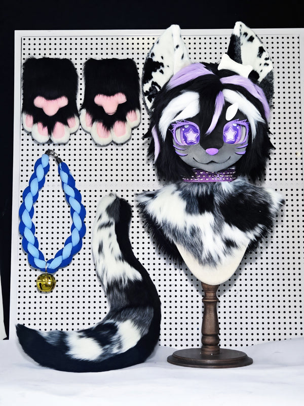 Cow Kitten Kemono Head Fursuit (Gift Handpaws +Tails)