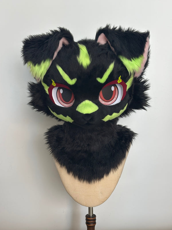 Black Green Kemono Head Fursuit