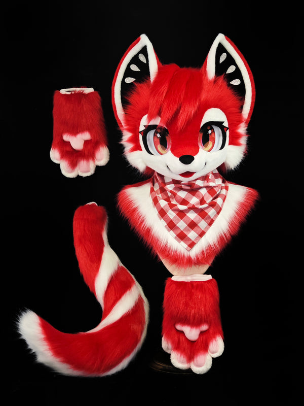 Red Fox Kemono Head Fursuit (Gift Handpaws+Tail)