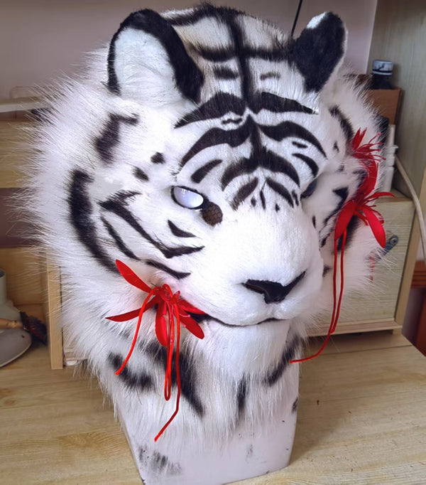 White Tiger Realistic Head Fursuit