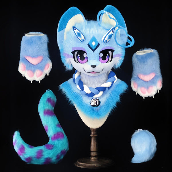 Blue Bear Kemono Head Fursuit (Gift Handpaws+Tail)