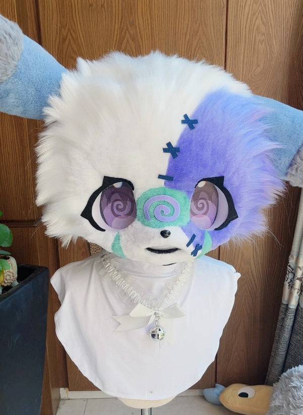 Purple Scar Puppy Kemono Head Fursuit