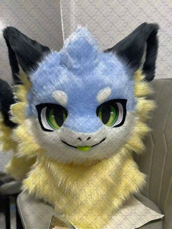 Blueberry Mousse Dragon Kemono Head Fursuit