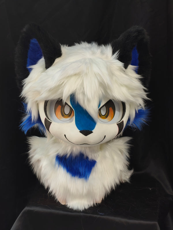 Blue White Puppy Kemono Head Fursuit (Gift Handpaws)