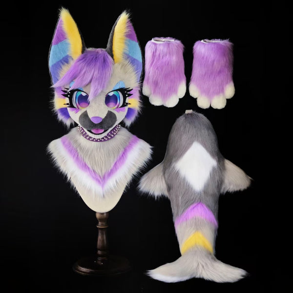 Shark Wolf Kemono Head Fursuit (Gift Handpaws+Tail)
