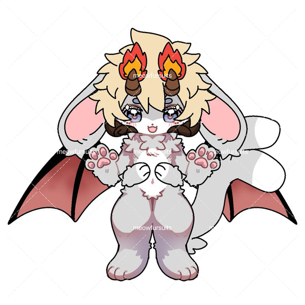 [Pre-sale adoption] - Fire Bunny Kemono Fursuit Head