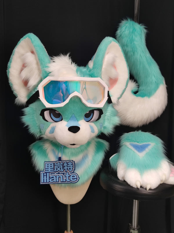 Diving Puppy Kemono Head Fursuit (Gift Handpaws+Tail)