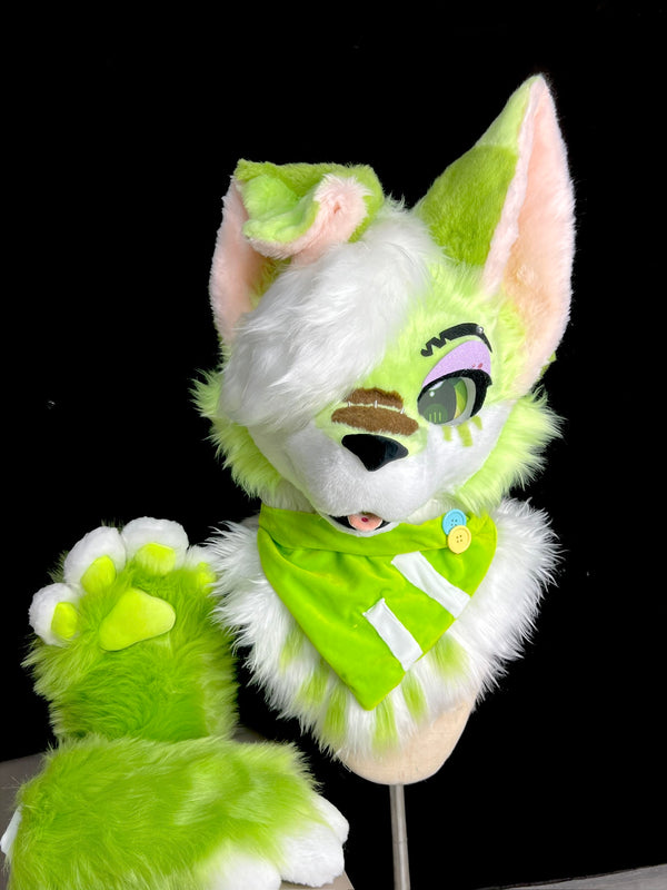 Matcha Wolf Toony Head Fursuit (Gift Handpaws)