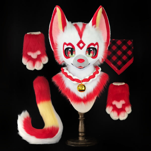 Clown Fox Kemono Head Fursuit (Gift Handpaws+Tail)