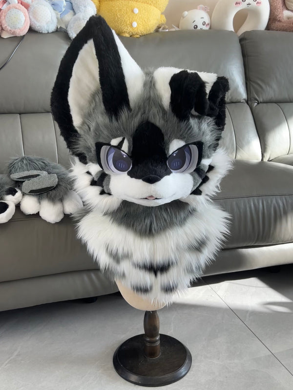 Gray Puppy Kemono Head Fursuit (Gift Handpaws)
