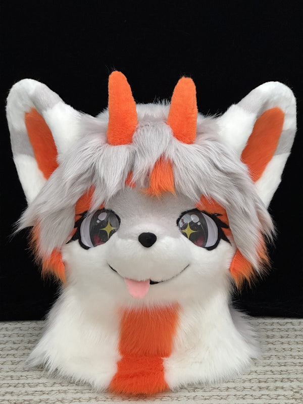 Orange Cool Puppy Kemono Head Fursuit
