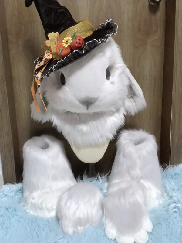 Grey Magic Bunny Kemono Head Fursuit